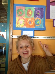 His 1st art exhibit at a local community center!  (one of his many talents)